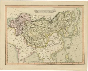 Antique Map of Central Asia by Smith, 1808