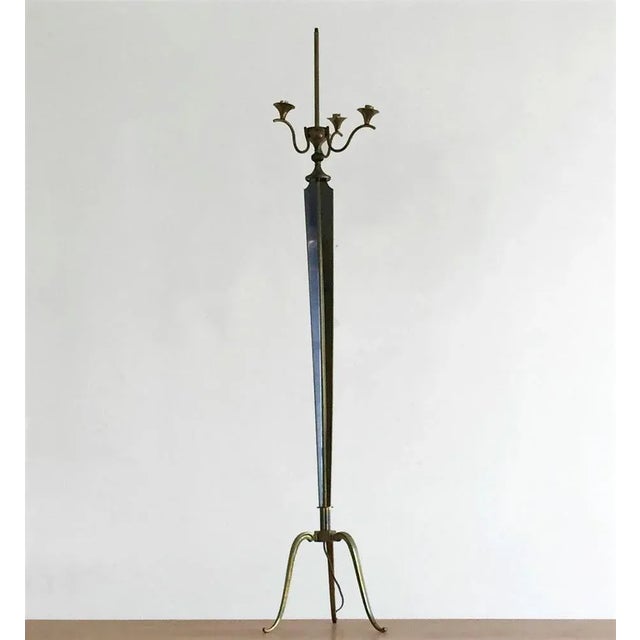 Black Neoclassical Floor Lamp, 1940s For Sale - Image 8 of 8