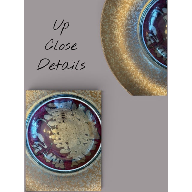 Ceramic Monumental Signed Raku Pottery Bowl-Wall Hanging-Studio Art Centerpiece-Modern For Sale - Image 7 of 10
