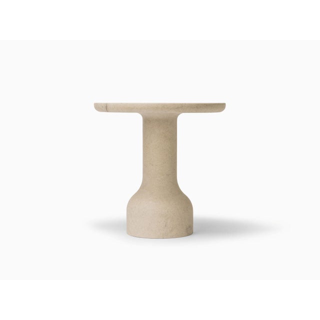 Peso Minimalist Round Side Table in Limestone by Depping & Jørgensen For Sale - Image 13 of 13