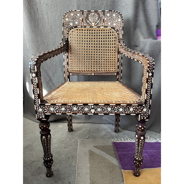 Late 20th Century 6 Anglo Indian Inlaid Bone Chairs For Sale In San Francisco - Image 6 of 6