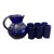 Vintage Hand Blown Cobalt Blue Glass Pitcher With Six Hand Blown Matching Cobalt Blue Glasses Set- 7 Pieces For Sale