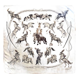Hermès en Piste Silk Scarf 1998 by Robert Dallet For Sale