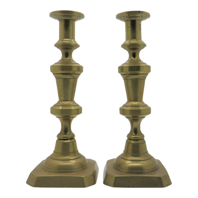 Vintage Brass Candlesticks -- a Pair For Sale