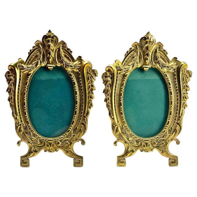 Picture Frames in Polished Brass, France, 1900s, Set of 2 For Sale - Image 13 of 13