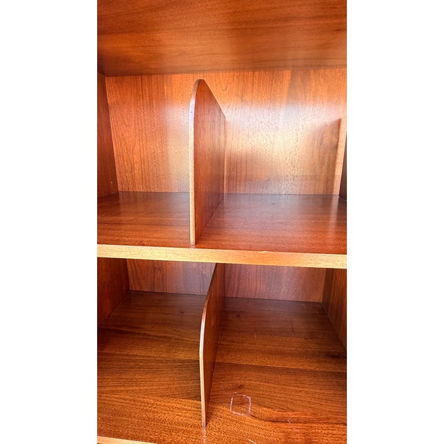 Late 20th Century Pair of Henredon Scene One Campaign Walnut Armoires With Brass Hardware For Sale - Image 9 of 15