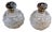 Victorian Style Pair of English Toilet Flasks Crystal Ground and Sterling Silver For Sale
