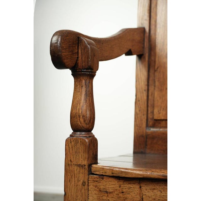 Antique English Oak Hall Bench with Storage Space For Sale - Image 13 of 18