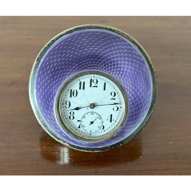 1910s Silver & Enamel Table Clock from Williamson LTD, 1913 For Sale - Image 5 of 17