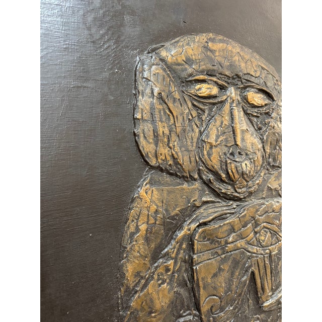 1960s 1960s-70s Midcentury Dog Wood Carving/Relief Painting For Sale - Image 5 of 7