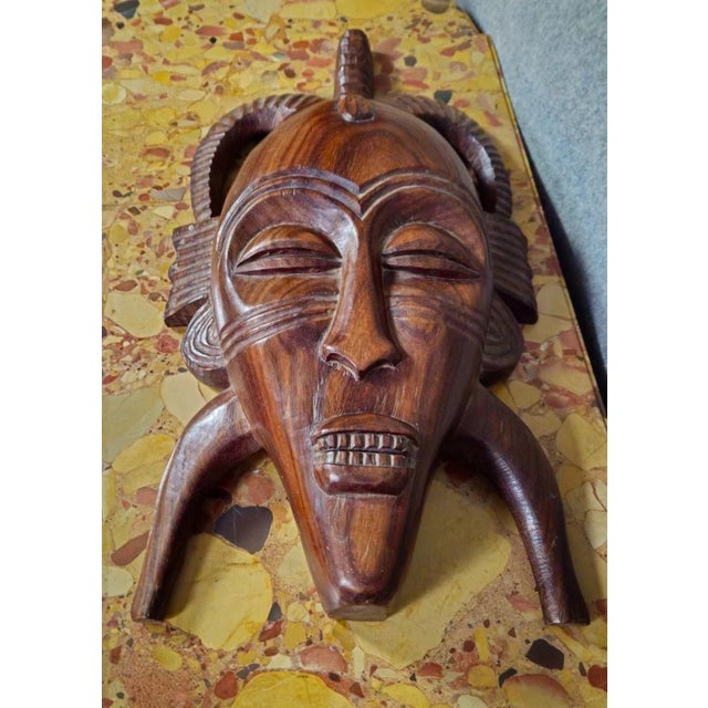 Large 20th Century African Tribal Wooden Mask For Sale - Image 6 of 7