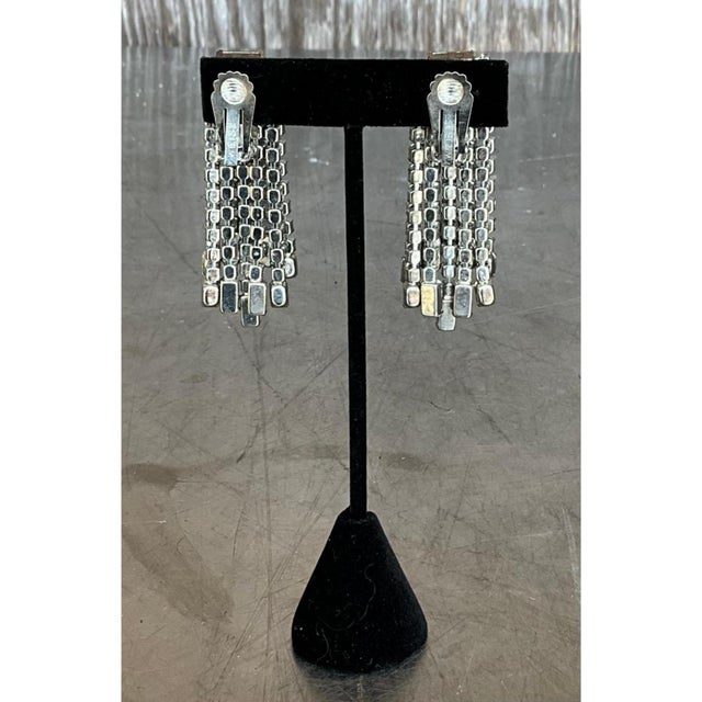 Vintage Weiss Rhinestone Clip on Earrings For Sale - Image 11 of 12