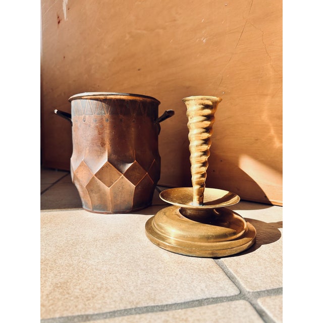 Antique Historicist Brass Candlestick, Germany, 1900s-1920s For Sale - Image 10 of 12