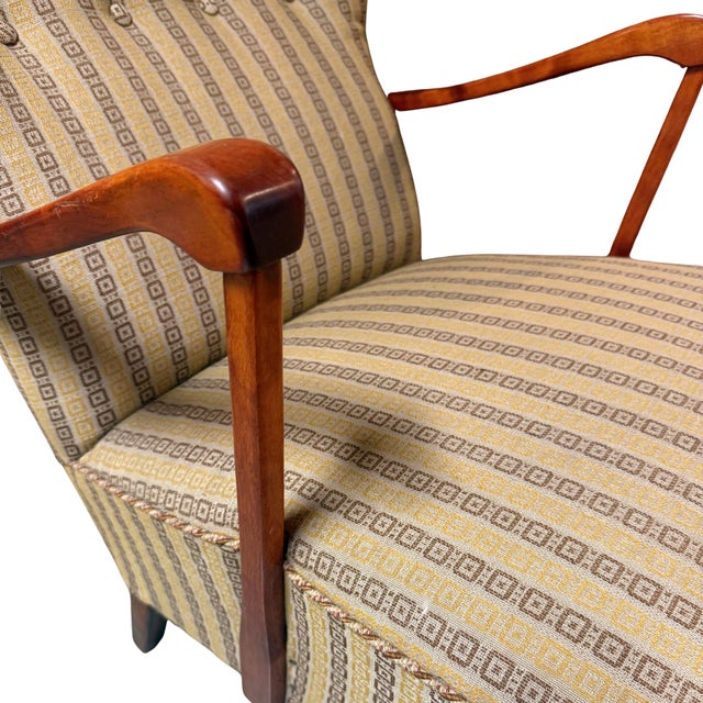 1940s Swedish Firma Vilomöbler Lounge Chair For Sale - Image 6 of 9