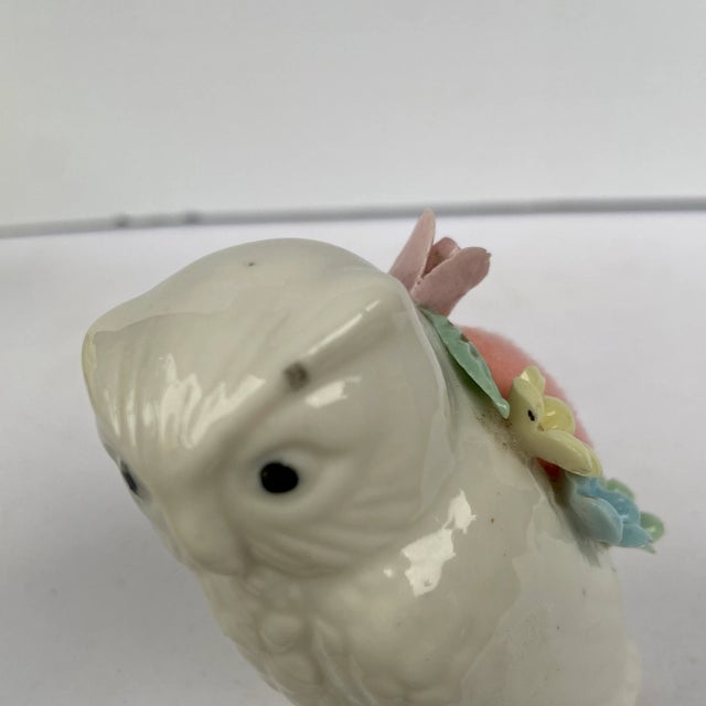 Shabby Chic Vintage Mid 20th Century China Owl Pincushion For Sale - Image 3 of 11