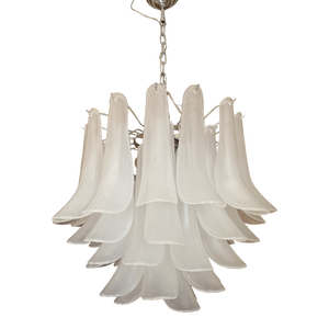 Contemporary Sanded “Selle” Murano Glass Chandelier in Mazzega Style