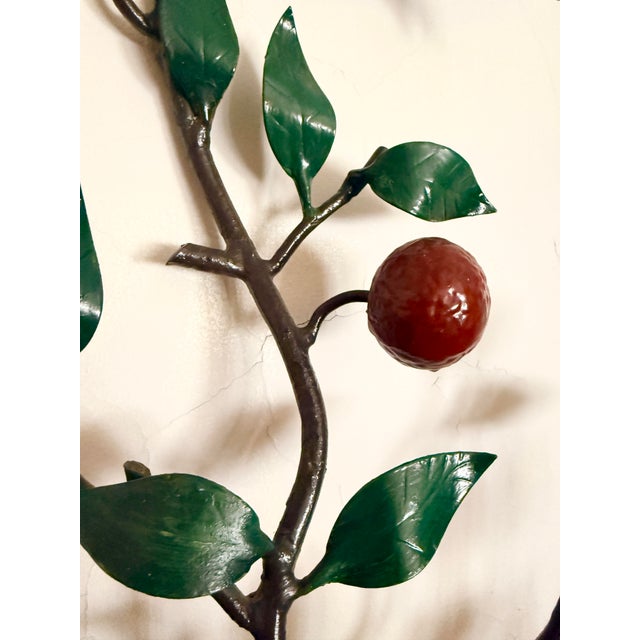 Monumental 37" Italian Toleware Espalier Fruit Tree Wall Sconce / Candelabra For Sale - Image 4 of 10