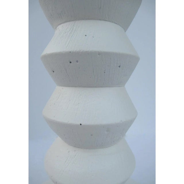 1970s Vintage C1970's Mid-Century Modern Plaster Zig-Zag Tiered Lamp For Sale - Image 5 of 13
