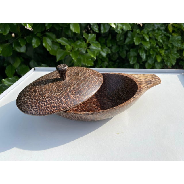 20th Century Brown Palmwood Decorative Vide Poche For Sale - Image 4 of 8