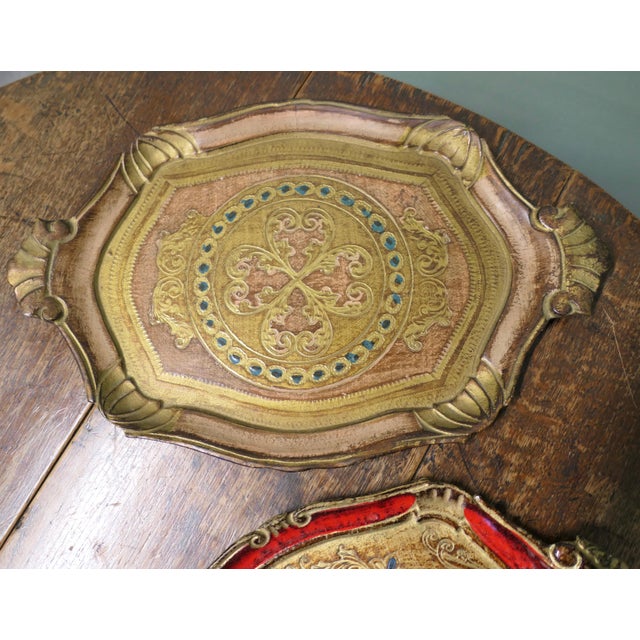 Decorative Carved and Gold Painted Italian Sideboard Tray, 1960s For Sale - Image 3 of 7