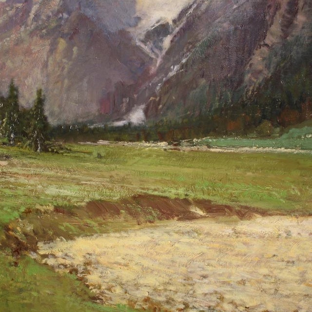 C. Bentivoglio, Mountain View of the Croda Rossa D'ampezzo, 1920, Oil on Board For Sale - Image 11 of 13