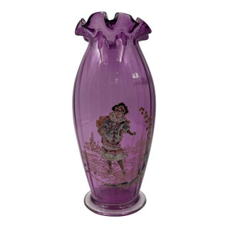 Antique Theodor Rössler "Color-Cake" Amethyst Art Glass Vase, C. 1920 For Sale