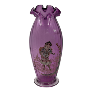 Antique Theodor Rössler "Color-Cake" Amethyst Art Glass Vase, C. 1920