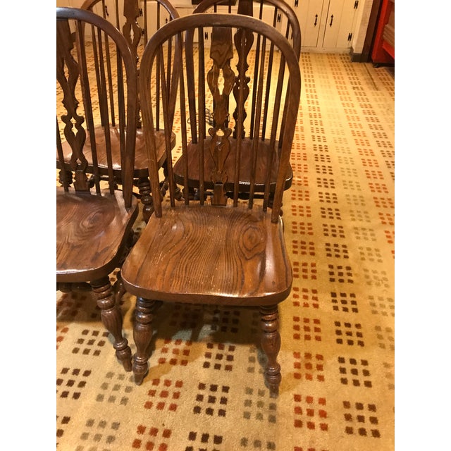 Ethan Allen Royal Charter Oak Bowback Windsor Chairs Set of 6 Chairish