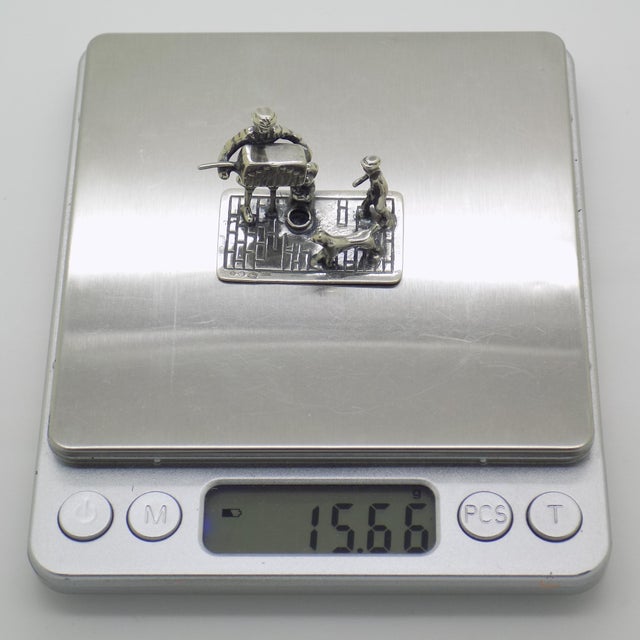 Vintage British Handmade Genuine Sterling Silver 925 Figurine, 1940s For Sale - Image 10 of 13