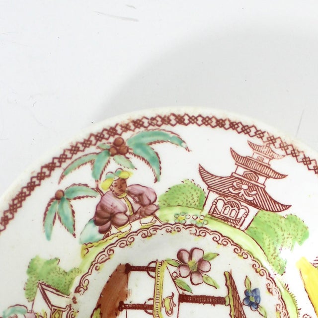 Vintage Hand Painted Chinoiserie Dish For Sale - Image 4 of 8