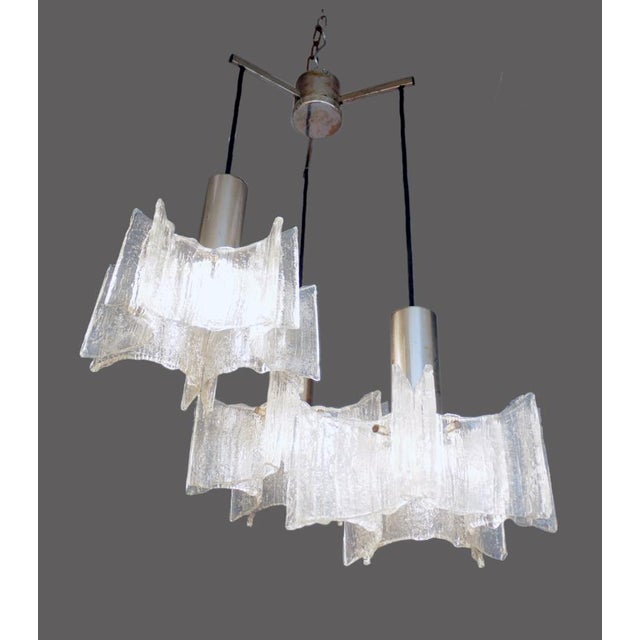 Frosted Murano Glass and Chrome Pendant Lamp from Kaiser Idell / Kaiser Leuchten, 1960s For Sale - Image 9 of 9