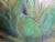 Abstract A Large Original Acrylic on Canvas Signed T. Jalisca, of a "Agave" Plant in Shades of Green and BlueWith a Blue Back Ground in the Manner Mark Gates For Sale - Image 3 of 4