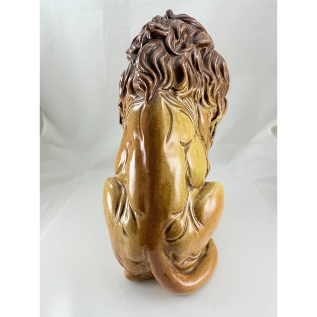 Mid Century Ceramic Lion Sculpture/Figurine - Italy For Sale - Image 4 of 6