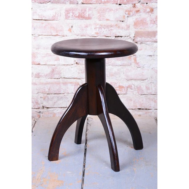 Art Deco Piano Stool in Beech and Iron, Czech, 1940s For Sale - Image 3 of 10