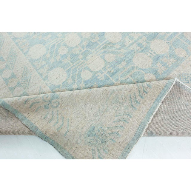 Baby Blue Contemporary Samarkand Handmade Wool Rug by Doris Leslie Blau For Sale - Image 8 of 9