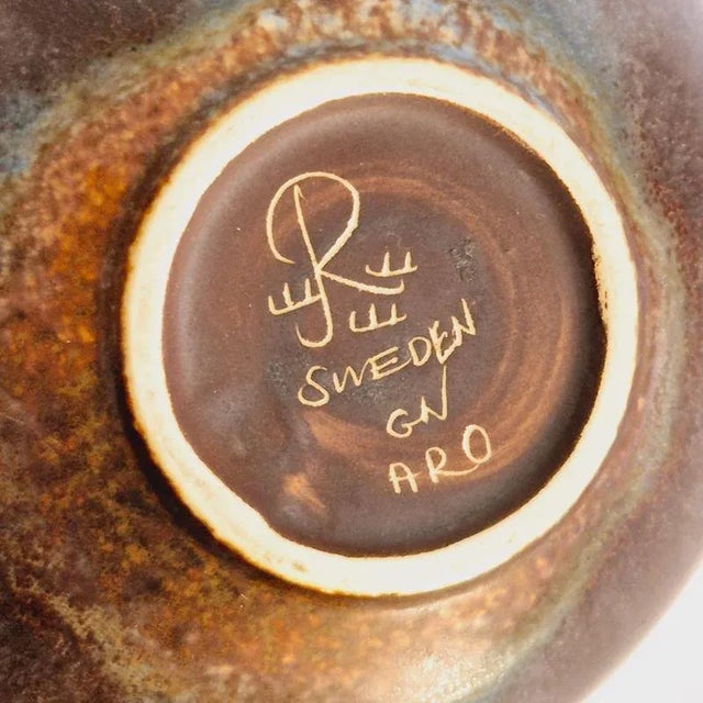 Modern Scandinavian Stoneware Bowl in Ceramic by Rörstrand attributed to Gunnar Nylund, 1950s For Sale - Image 5 of 7