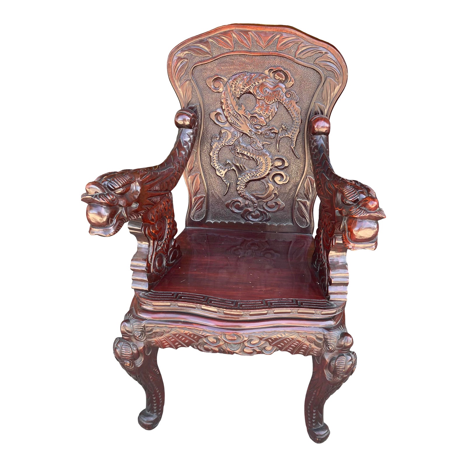 Carved Dragon Throne Chair Japanese Chairish