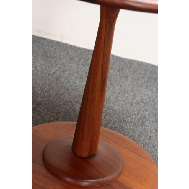 Mid-Century Modern Solid Walnut Tulip Style Pedestal Side Table by Prodelco For Sale - Image 12 of 18