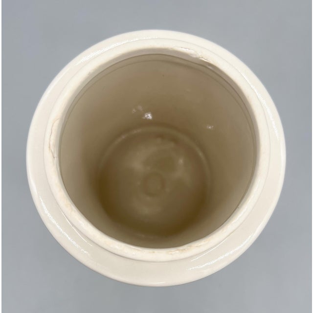 Vintage Blair Apothecary Jar Radix Palmae Christi With Lid – Ceramic Pharmacy Jar – Medical Caduceus – Neoclassical Pharmacy Decor For Sale - Image 11 of 14