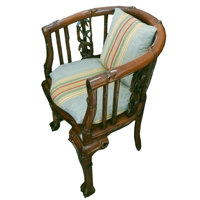 Chinese Pair of Vintage Hand Carved Horseshoe Chairs For Sale - Image 3 of 10