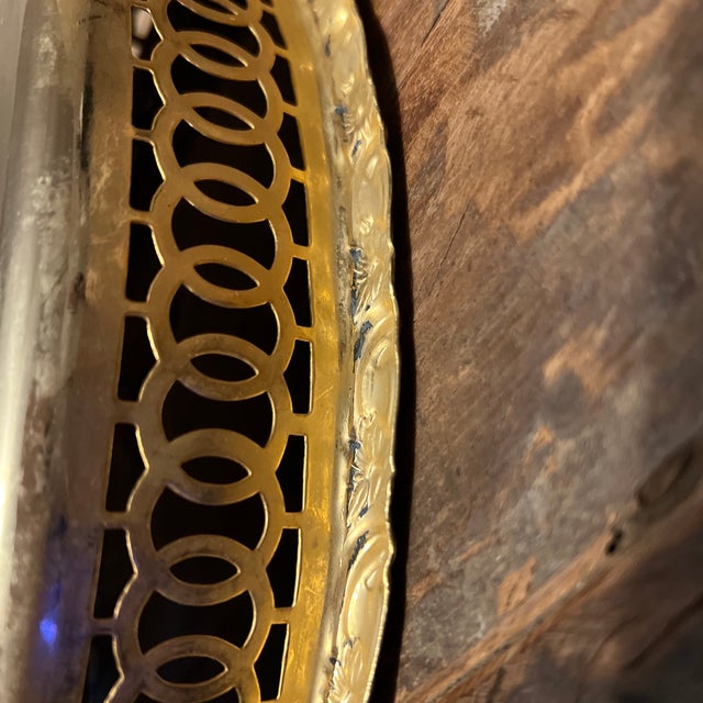 1980s Turkish Hand Hammered Brass Serving Tray For Sale - Image 11 of 12