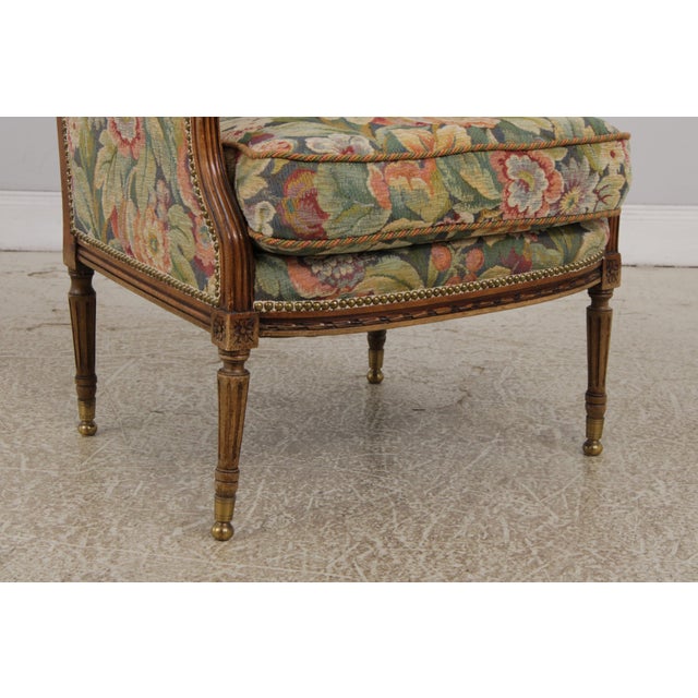Antique French Style Needlepoint Wing Chair For Sale - Image 9 of 13
