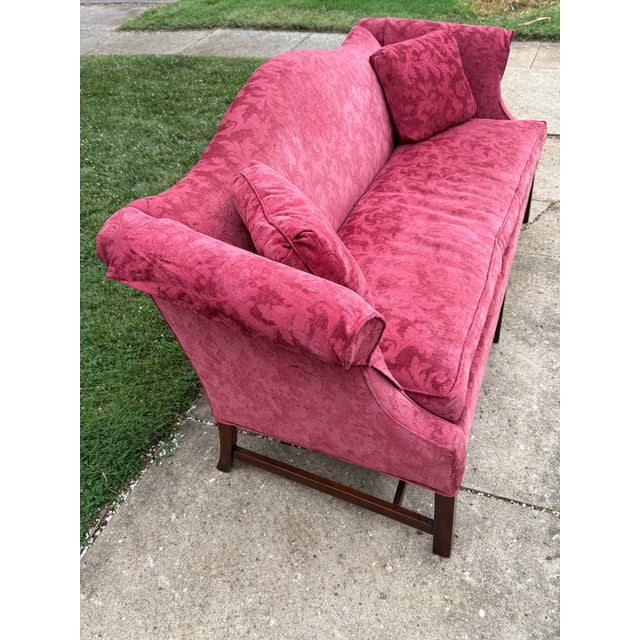 Chippendale Late 20th Century Chippendale Style Camelback Sofa - New Upholstery For Sale - Image 3 of 14