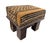 Wood Vintage Footstool/Low Stool W/Bogolan Mud Cloth 16" W For Sale - Image 7 of 8