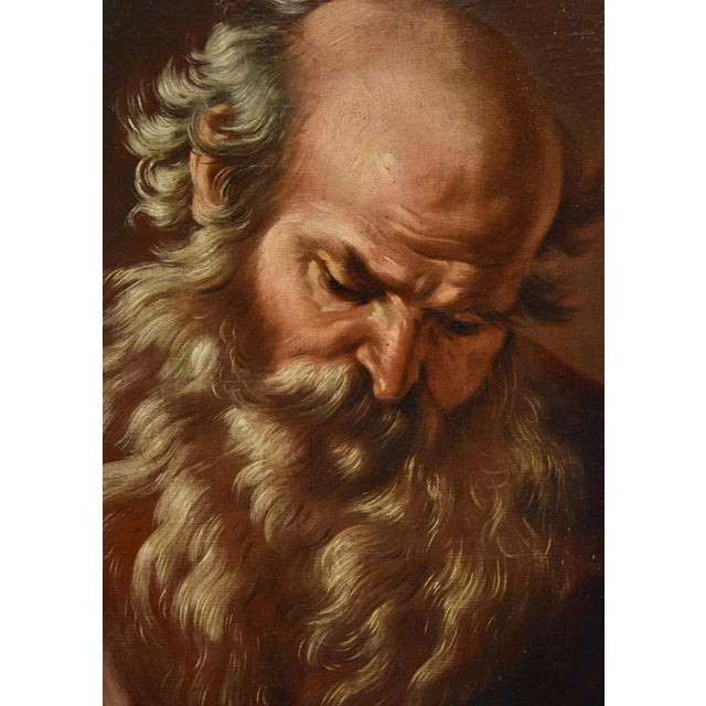 Giovanni Battista Beinaschi, Portrait of the Philosopher Heraclitus, 1670, Oil on Canvas For Sale - Image 7 of 13