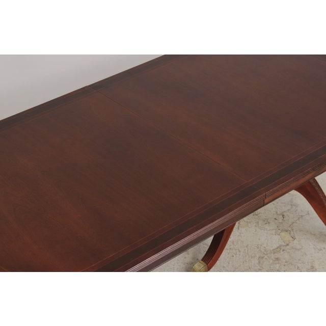 Banded Border Mahogany Dining Room Table For Sale In Philadelphia - Image 6 of 18