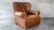 Animal Skin Restoration Hardware Churchill Cigar Leather Writer's Chair For Sale - Image 7 of 14