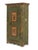 Authentic Bavarian folk art armoire handcrafted in softwood with its original sage green painted finish and richly...