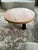 1970s Brutalist Round Tripod Coffee Table in Stained Oak, 1970s For Sale - Image 5 of 8