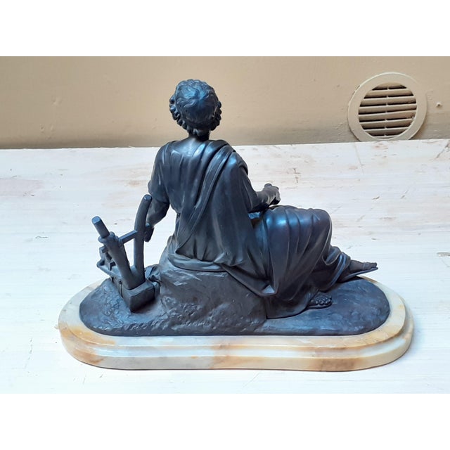Black Sculpture Depicting Aristotle, 1930s, Bronze For Sale - Image 8 of 9